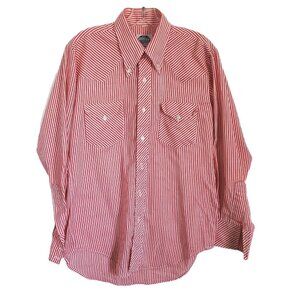 Vintage 1960s Striped Western Dress Shirt Miller Miller Size 15 1/2, 33
